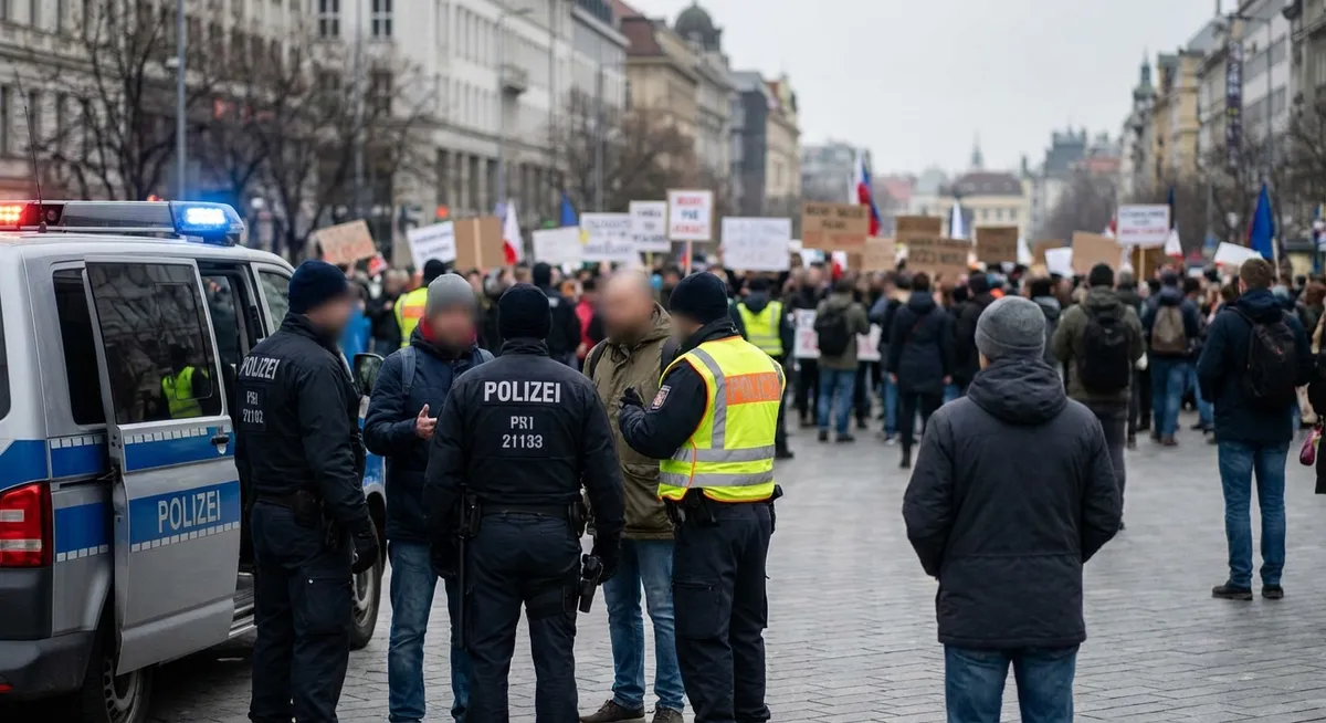 Slika je umetno generirana iz tem: politika, preiskave, protesti, gozdarstvo, aretacije, odziv na krizo, požari