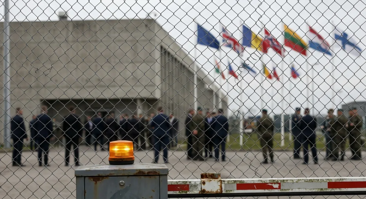 Slika je umetno generirana iz tem: varnost, politika, mednarodni odnosi, terorizem, diplomacija