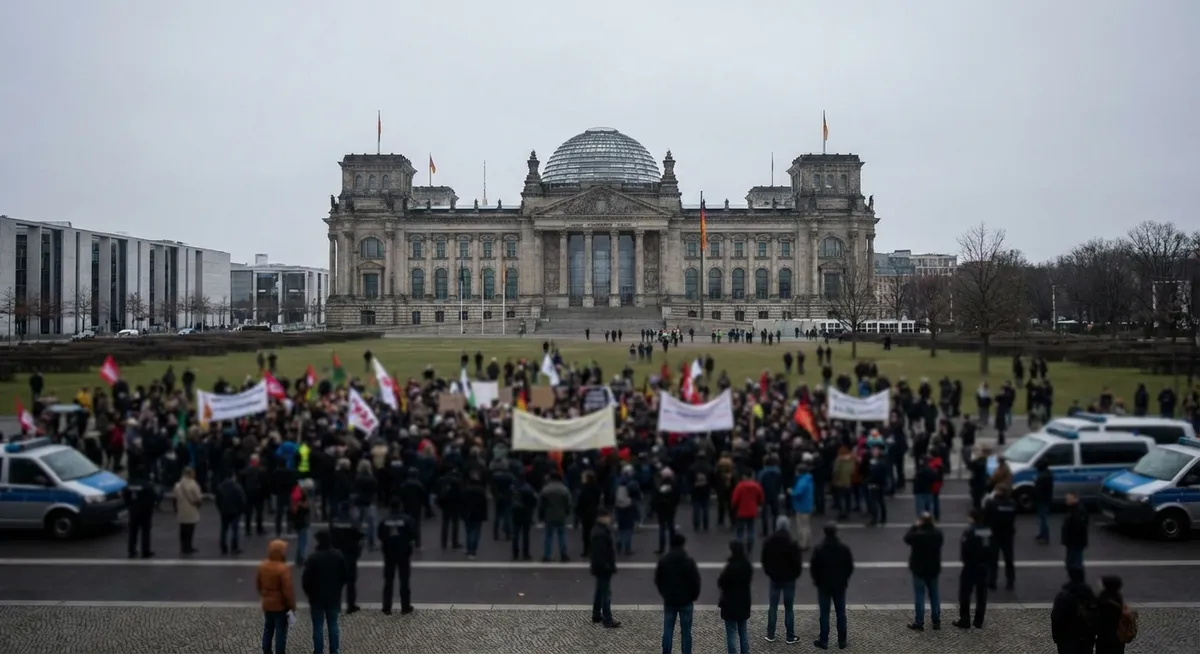 Slika je umetno generirana iz tem: sindikati, protesti učiteljev, vladne politike, varčevalni ukrepi, šole, javna uprava, politika, javni sektor, protesti, vladna politika, izobraževanje