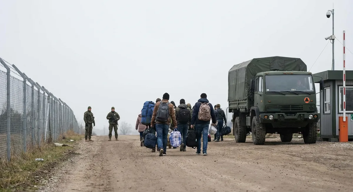 Slika je umetno generirana iz tem: vojska, politika, migracije, mednarodni odnosi, varnost, mednarodna varnost