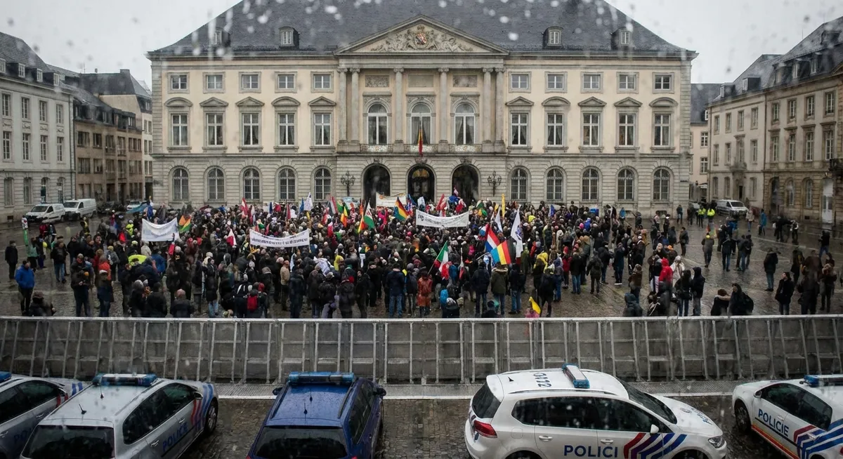 Slika je umetno generirana iz tem: korupcija, protesti, svoboda tiska, odstopi, politična nestabilnost