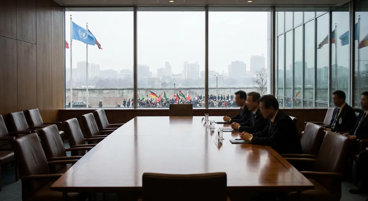 Slika je umetno generirana iz tem: človekove pravice, odnosi med zda in kolumbijo, diplomacija, zunanja politika zda, konflikti, palestinsko-izraelski konflikt, migracije, zvezni organi pregona, protesti, mednarodni odnosi