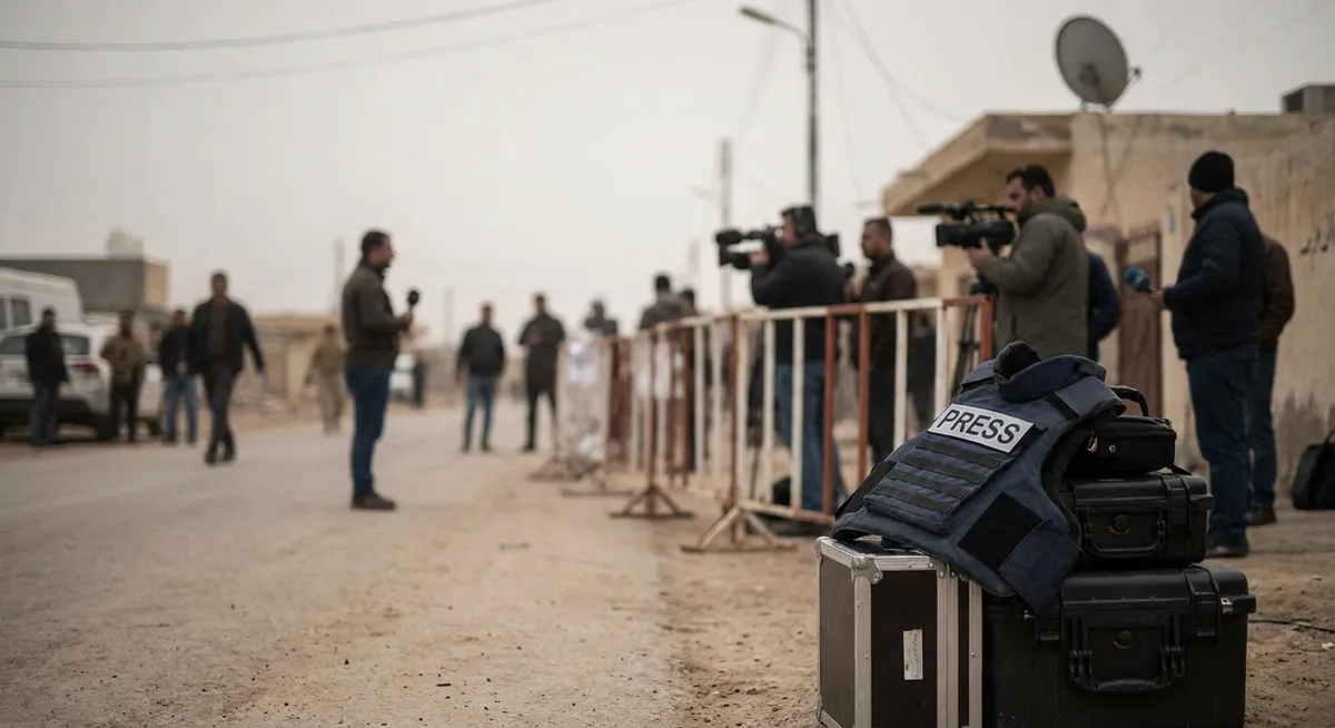 Slika je umetno generirana iz tem: mednarodni odnosi, palestinsko-izraelski konflikt, človekove pravice, politično zatiranje