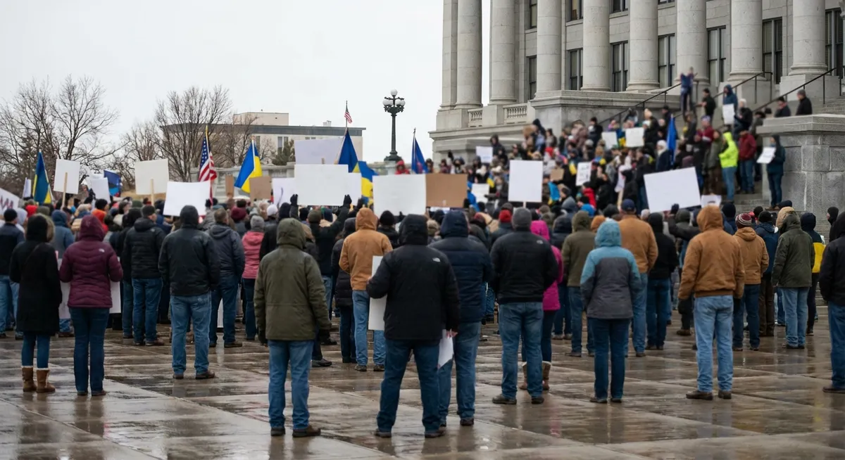 Slika je umetno generirana iz tem: protesti, volitve, bojkoti, politika, opozicija