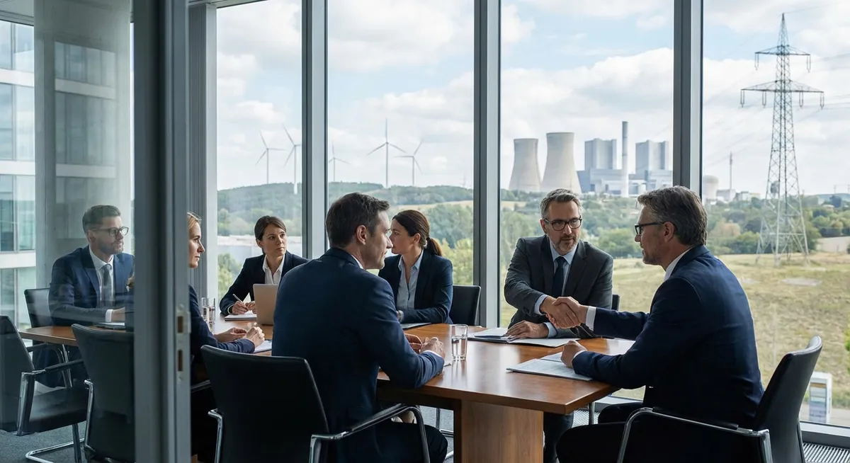 Slika je umetno generirana iz tem: zunanje politike, pogajanja, obveščevalne dejavnosti, energetske sankcije