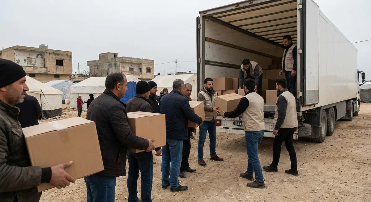 Slika je umetno generirana iz tem: mednarodni odnosi, begunci, pomoč, denarna pomoč, finančna pomoč, migracije