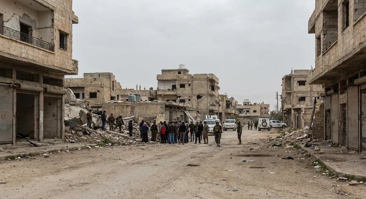 Slika je umetno generirana iz tem: zračni napadi, tiskovni predstavniki, oboroženi spopadi, palestinsko vprašanje