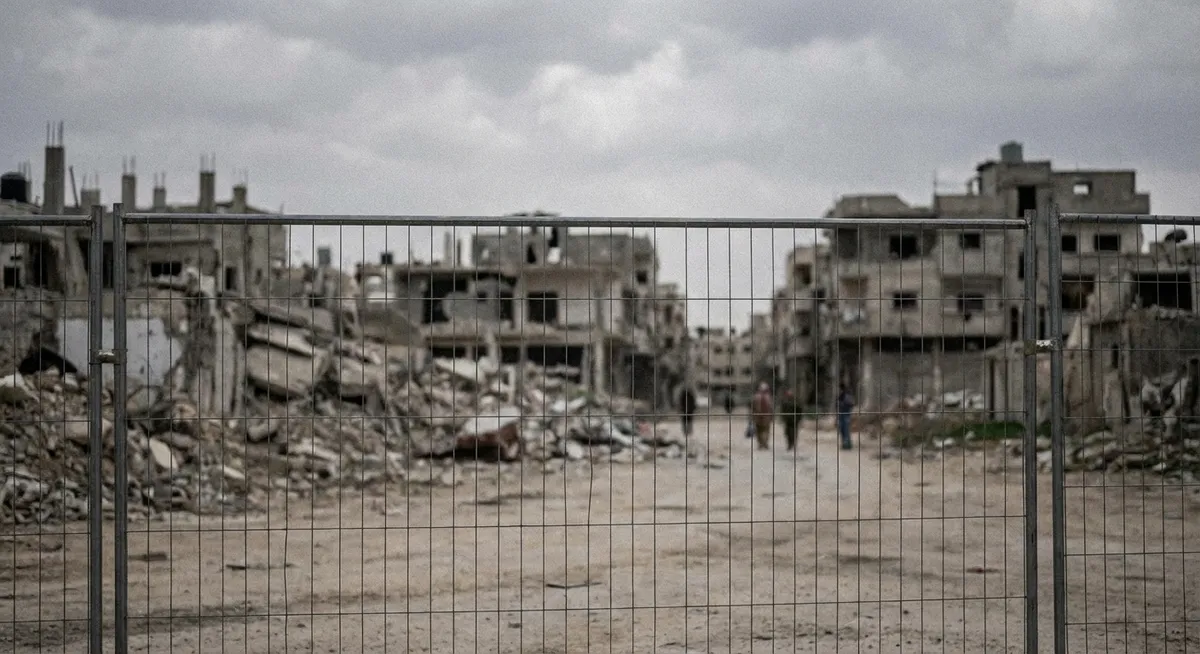 Slika je umetno generirana iz tem: kolonializem, izrael, gaza, konflikti, palestina, mednarodni odnosi, človekove pravice, okupacija, združeni narodi