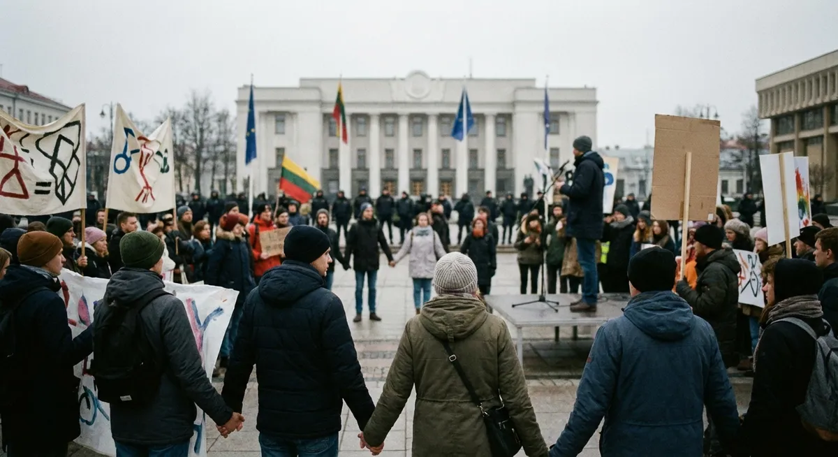 Slika je umetno generirana iz tem: politika, človekove pravice, protesti
