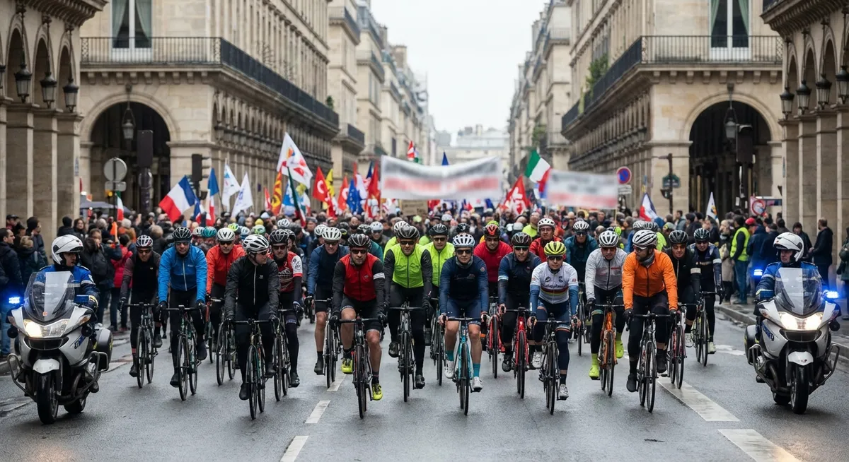 Slika je umetno generirana iz tem: kriminal, kolesarstvo, šport