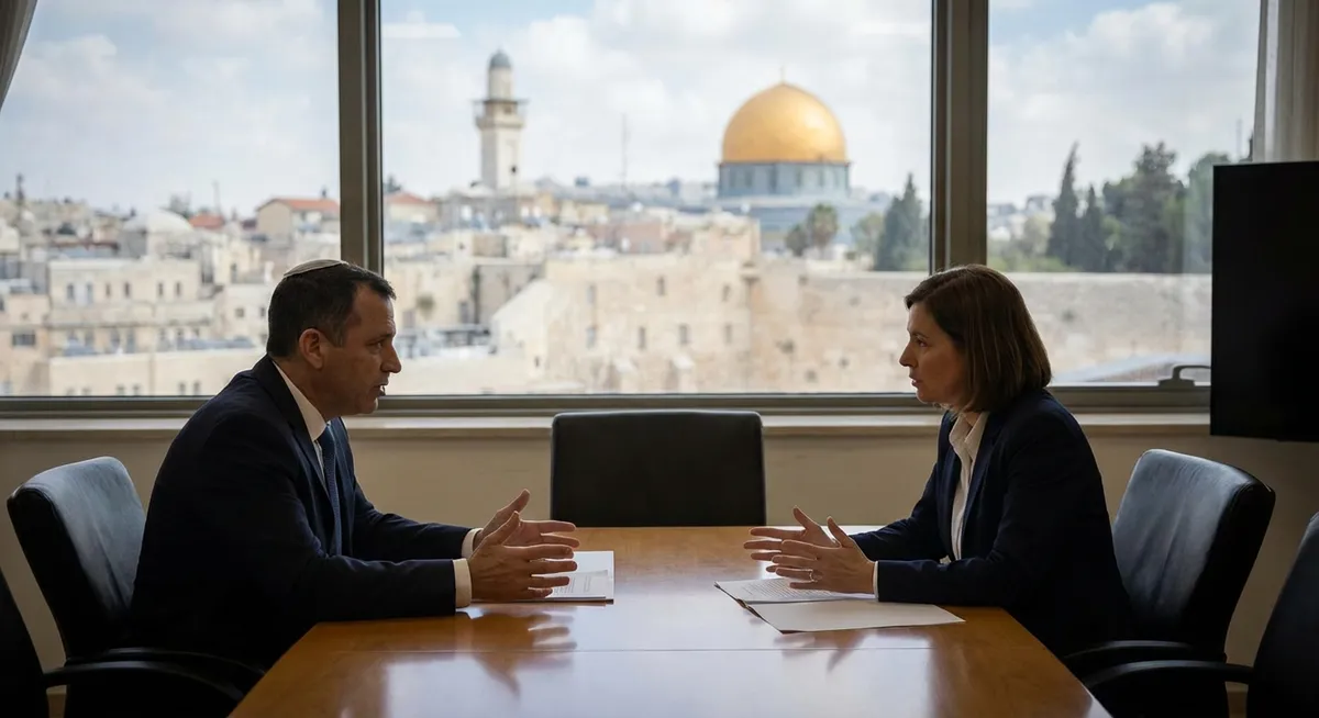 Slika je umetno generirana iz tem: politika, mednarodni odnosi, pogajanja, oboroženi spopadi