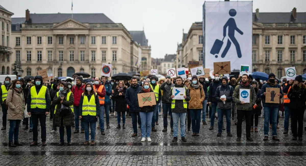 Slika je umetno generirana iz tem: preiskave, migracije, obtožnice, politika, zvezni agenti, protesti, državljanske pravice