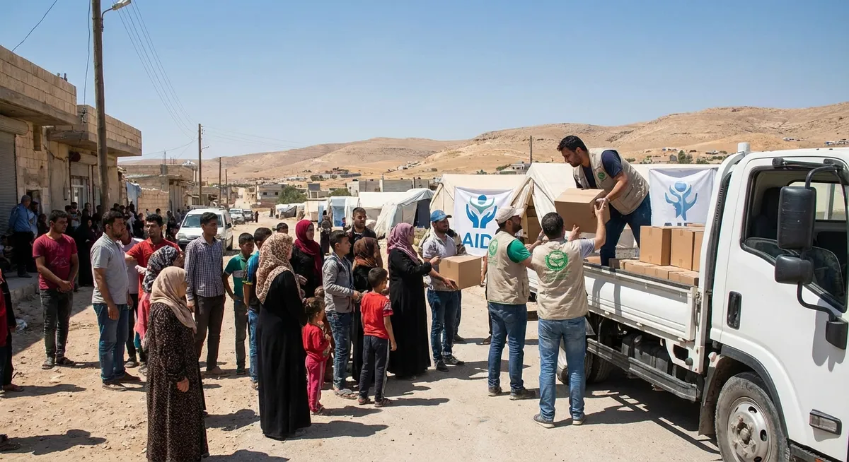 Slika je umetno generirana iz tem: humanitarna pomoč, gaza, izrael, mednarodni odnosi, človekove pravice