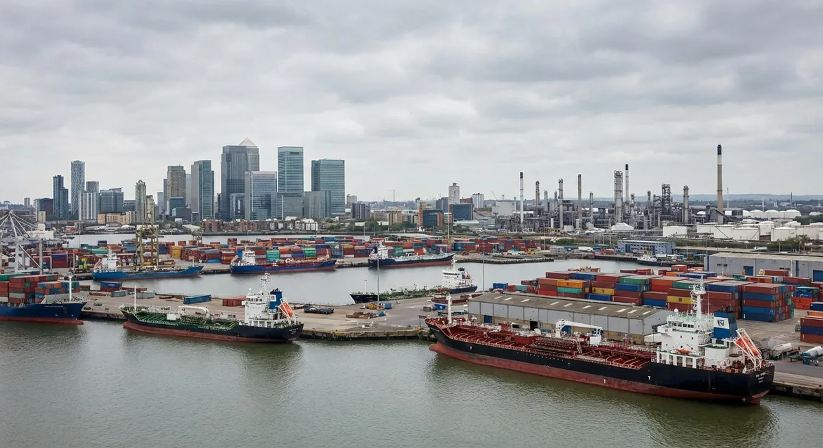 Slika je umetno generirana iz tem: okolje, podnebne spremembe, trgovina, gospodarstvo, trg nepremičnin, prehrana, industrija