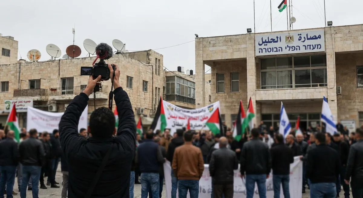 Slika je umetno generirana iz tem: protesti, finančne težave, mediji