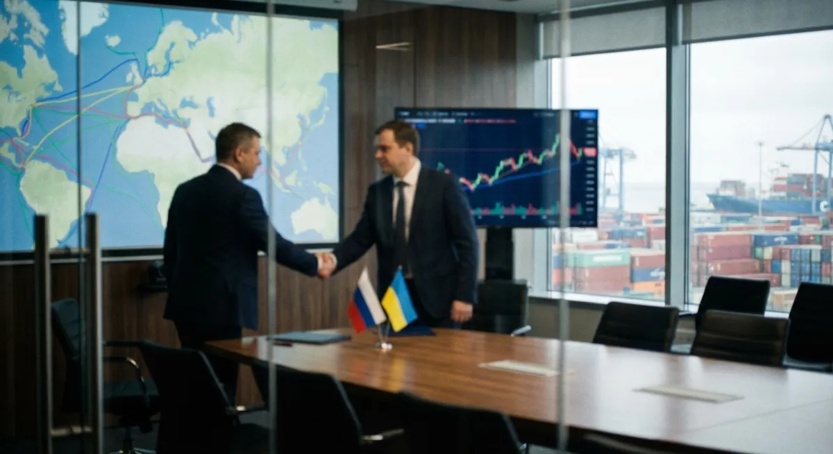 Slika je umetno generirana iz tem: reševanje konfliktov, trgovina, ekonomska diplomacija, diplomacija, mednarodni odnosi