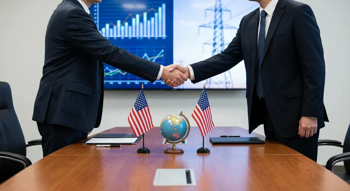 Slika je umetno generirana iz tem: diplomacija, mednarodni odnosi, energetika