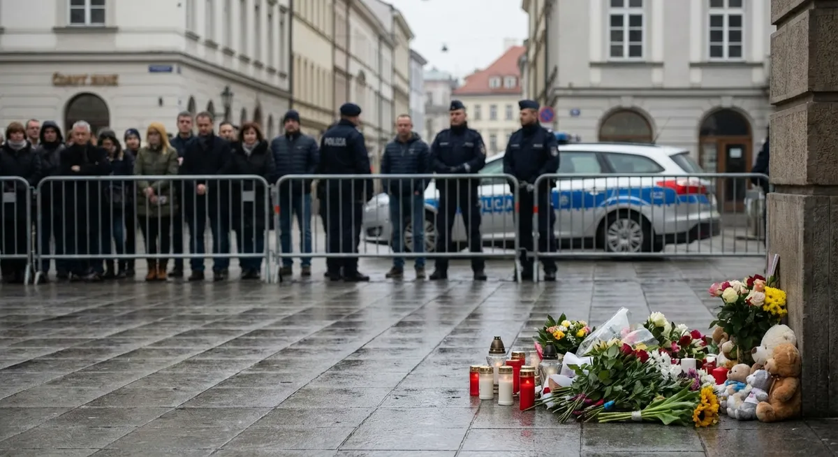 Slika je umetno generirana iz tem: žrtve, kriminal, sinagoga, antisemitizem, jom kipur, terorizem, posredovanja policije, nasilje, napadi, policija, preiskave, sožalje