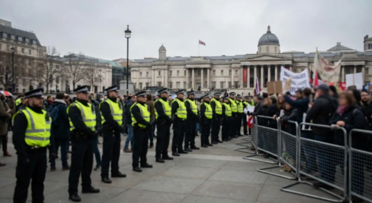 Slika je umetno generirana iz tem: politika, volitve, nemiri, aretacije
