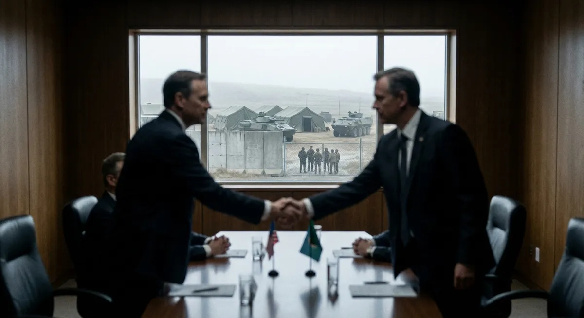 Slika je umetno generirana iz tem: državna naročila, svoboda tiska, infrastrukturni projekti, konflikti interesov