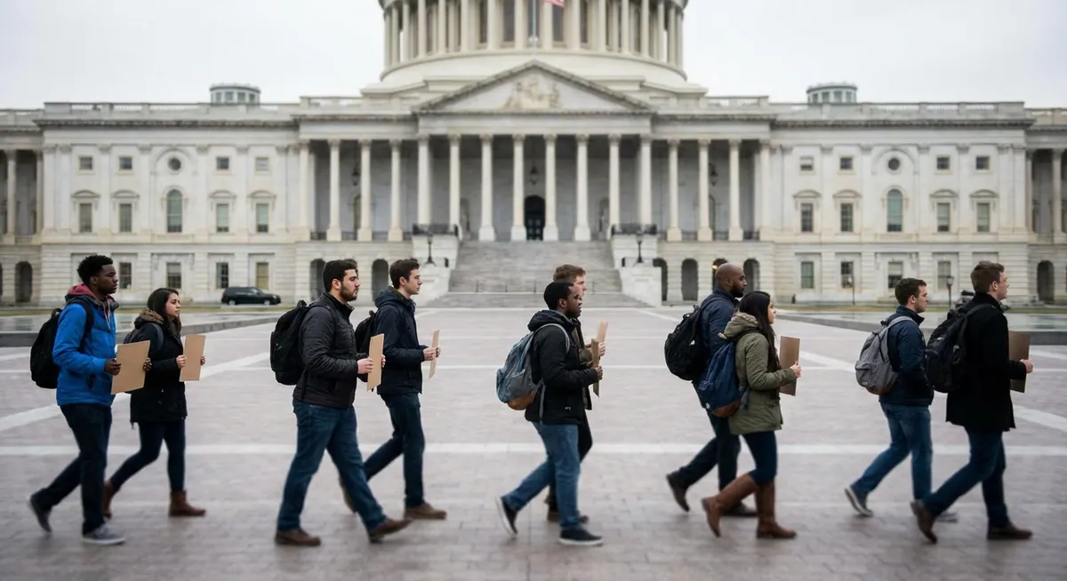 Slika je umetno generirana iz tem: vizumska politika, mednarodni odnosi, demografija, migracije, politika, evropska unija