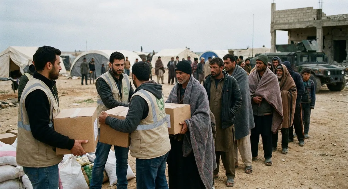 Slika je umetno generirana iz tem: varnost, regionalno sodelovanje, pomoč, humanitarna pomoč, terorizem, mednarodni odnosi, migracije, stabilnost