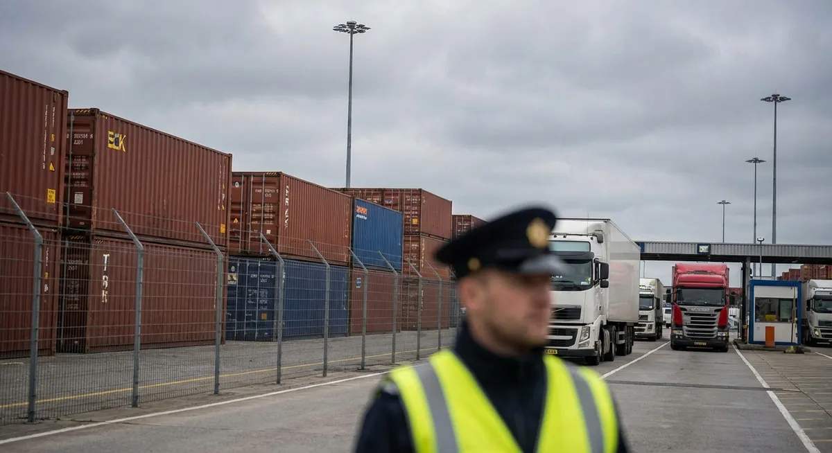 Slika je umetno generirana iz tem: carine, gospodarstvo, trgovina