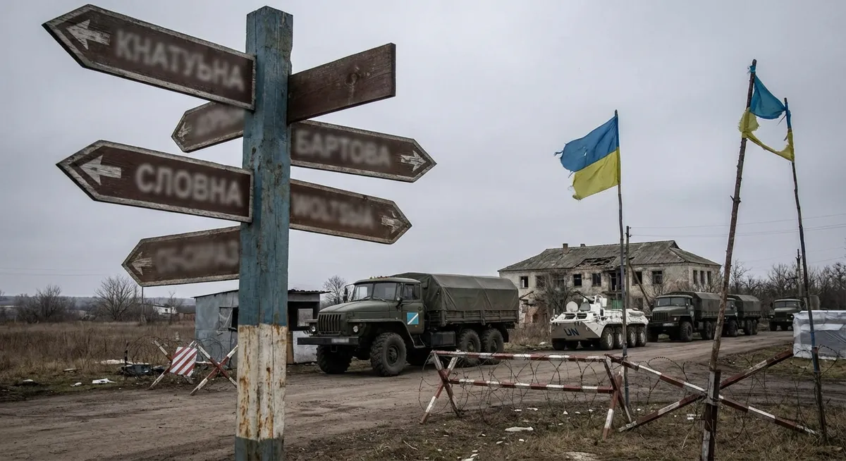 Slika je umetno generirana iz tem: odnosi zda-ukrajina, rusko-ukrajinski konflikt, mednarodni odnosi