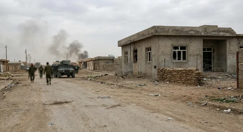 Slika je umetno generirana iz tem: mednarodni odnosi, oboroženi spopadi, terorizem, konflikti, politika