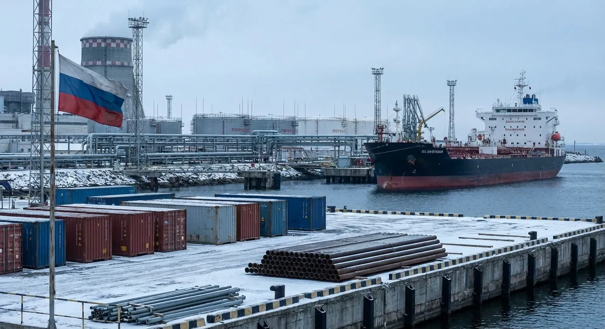 Slika je umetno generirana iz tem: evropska unija, prepoved uvoza, trgovina, energetika, ruski plin