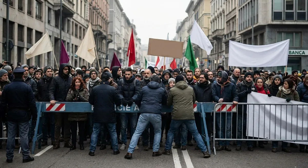 Slika je umetno generirana iz tem: reforme, mladi, nemiri, protesti, politika, gospodarstvo, dialog