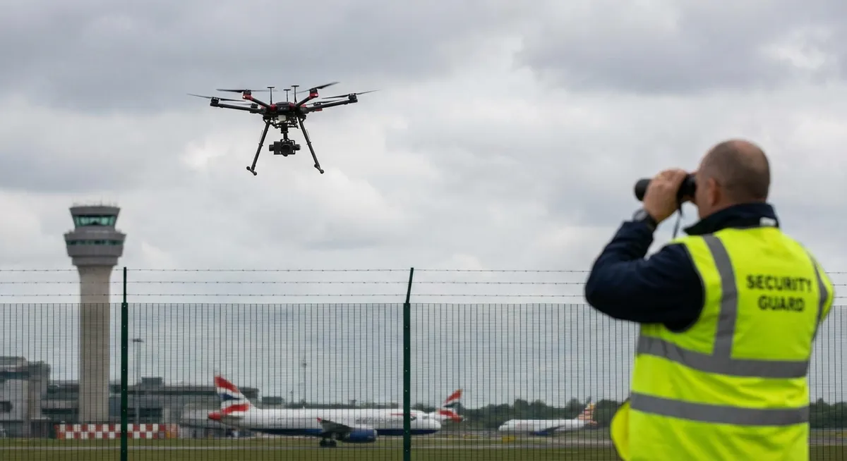 Slika je umetno generirana iz tem: droni, brezpilotna zračna vozila, roji dronov, varnost, hitrost