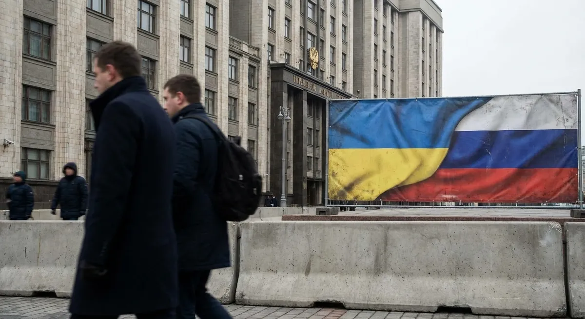 Slika je umetno generirana iz tem: rusko-ukrajinski konflikt, miroljubna pogajanja, mir, konflikti, politika, mednarodni odnosi