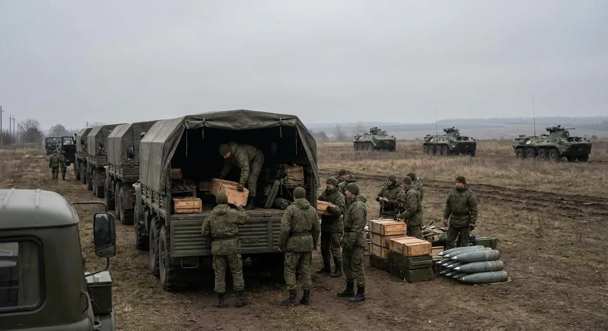 Slika je umetno generirana iz tem: oboroževanje, ruska vojska, rusko-ukrajinski konflikt, ukrajinska obramba