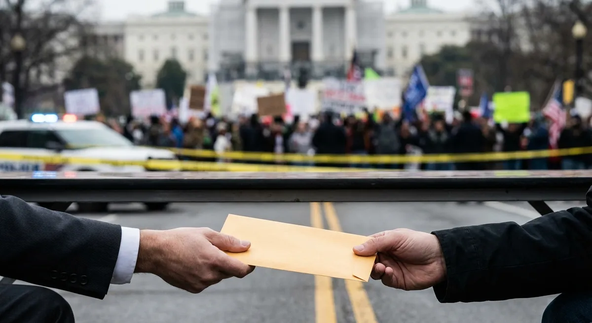 Slika je umetno generirana iz tem: protesti, srečanja, kriminal, odstopi, korupcija, politika