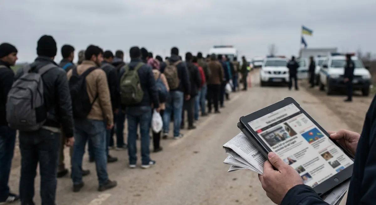 Slika je umetno generirana iz tem: javno mnenje, migracije, politika