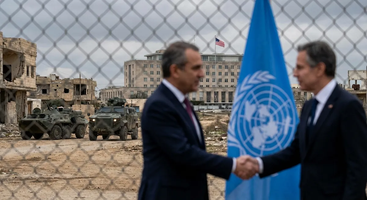 Slika je umetno generirana iz tem: zunanja politika zda, diplomacija, mednarodni odnosi, konflikti