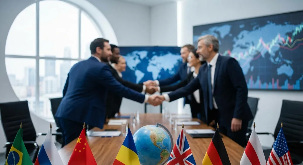 Slika je umetno generirana iz tem: varnost, politika, finance, diplomacija, mednarodni odnosi, delnice, vojska, gospodarstvo, turizem, geopolitika, obramba, kitajski vpliv