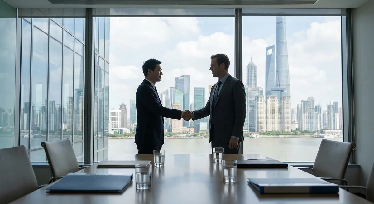 Slika je umetno generirana iz tem: gospodarstvo, mednarodni odnosi, nemško-kitajski odnosi, diplomacija