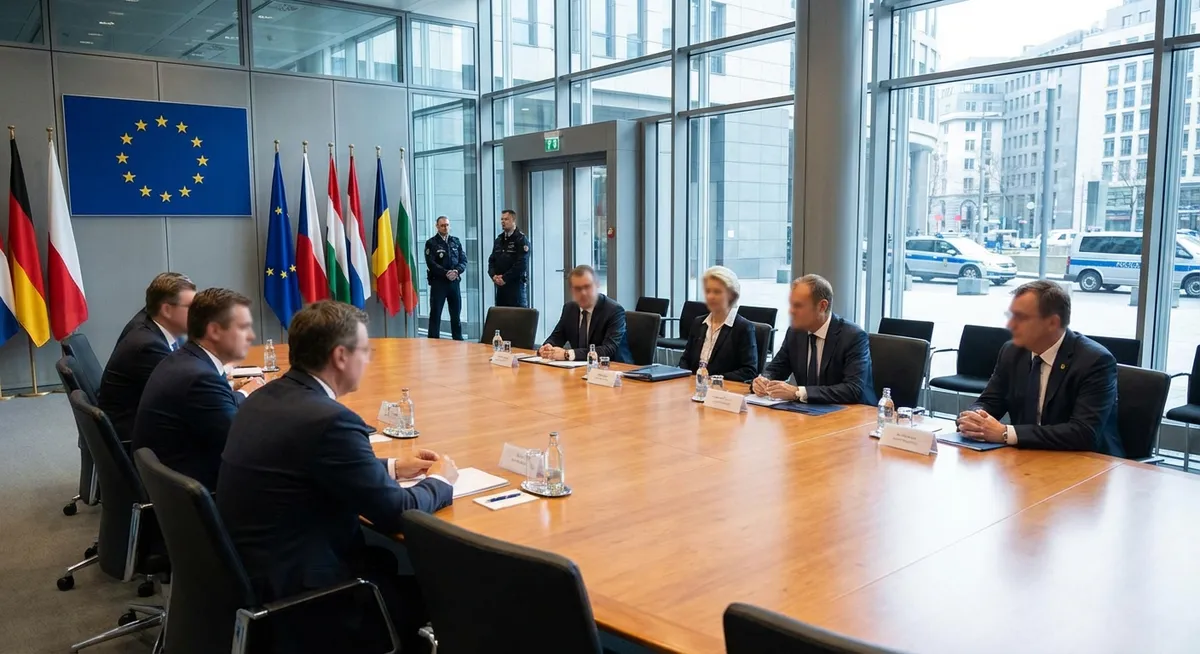 Slika je umetno generirana iz tem: evropska politika, mednarodni odnosi, kitajska, varnost, francija, diplomacija