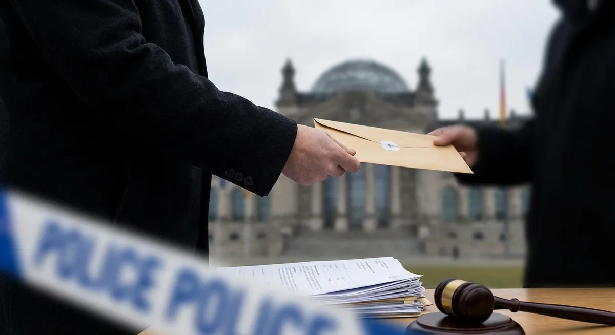 Slika je umetno generirana iz tem: gradbeništvo, šole, preiskave, korupcija