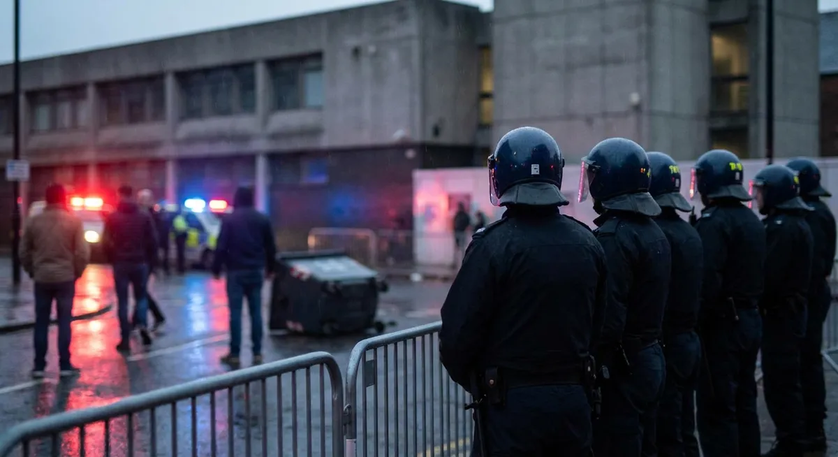 Slika je umetno generirana iz tem: alkohol, policija, nasilje, iskanje in reševanje