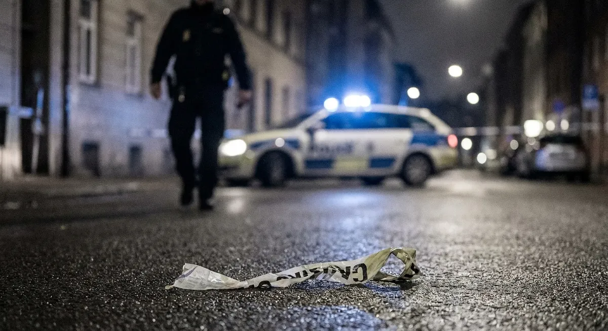 Slika je umetno generirana iz tem: kriminal, policija, iskanje in reševanje, kriminalistika, sindikati, poškodbe, iskalne akcije, napadi, promet, napadi z nožem, varnost, javni prevoz, nasilje