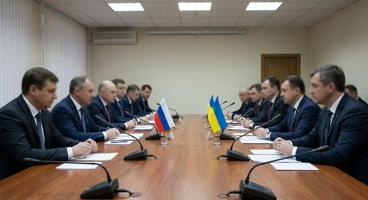 Slika je umetno generirana iz tem: ameriška politika, mednarodni odnosi, ukrajina, rusija, pogajanja