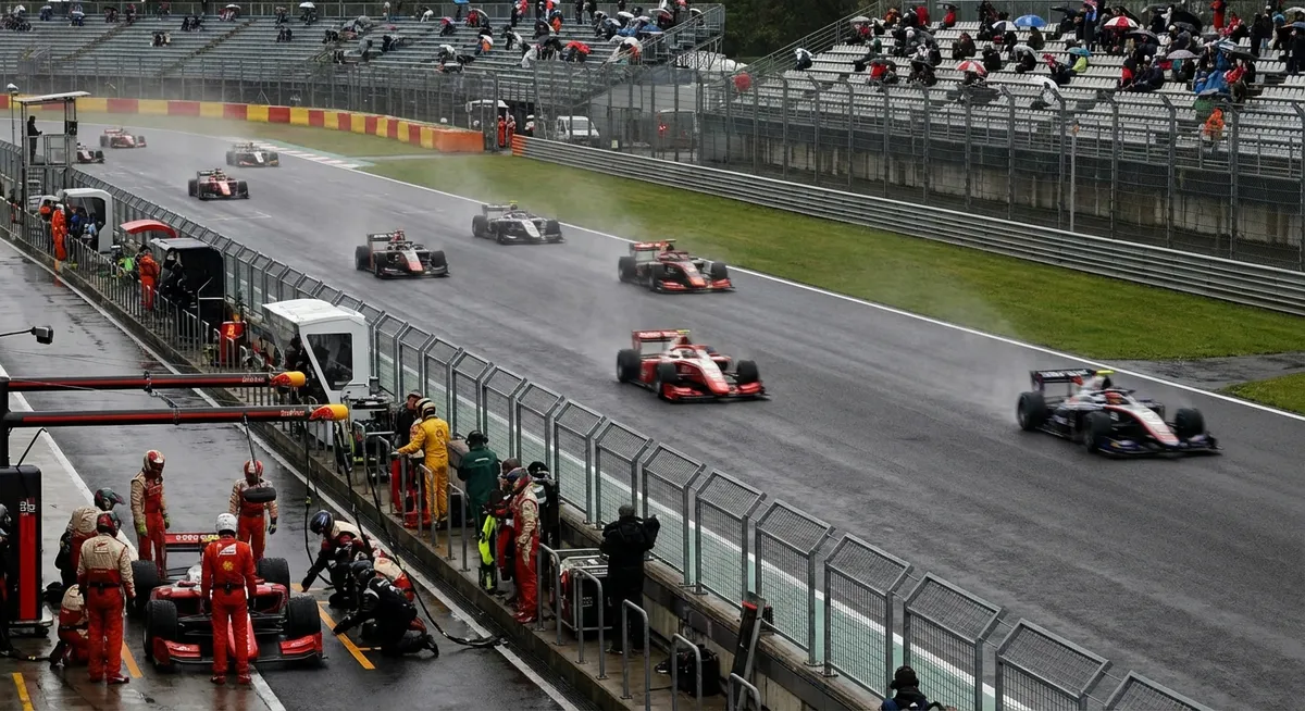 Slika je umetno generirana iz tem: motošport, dirke, formula 1