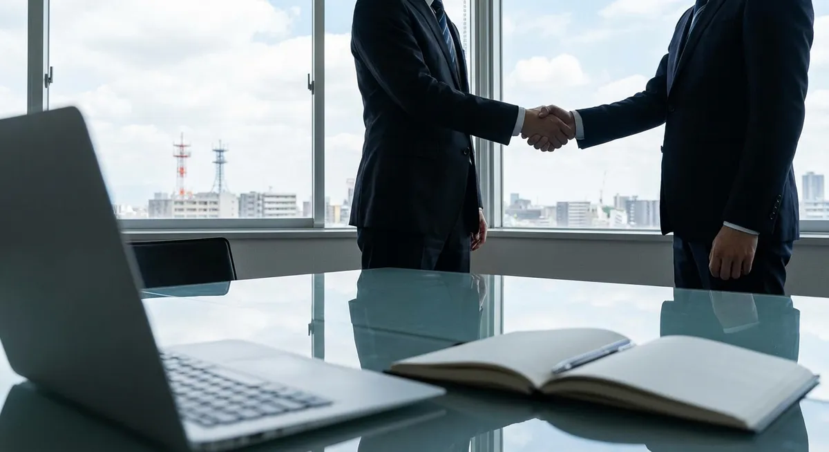 Slika je umetno generirana iz tem: imenovanja, posel, novinarstvo, politika, mediji, kadrovske spremembe, združitve in prevzemi