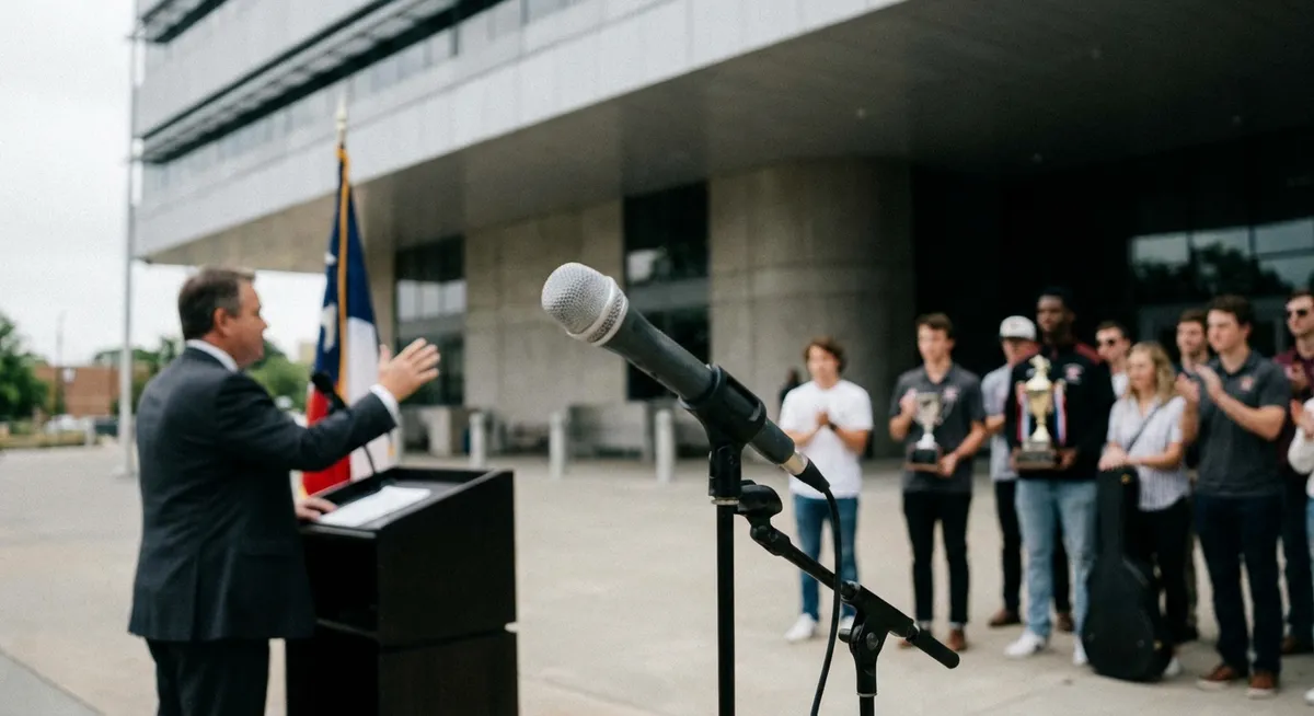 Slika je umetno generirana iz tem: zabava, migracije, politika, šport, glasba