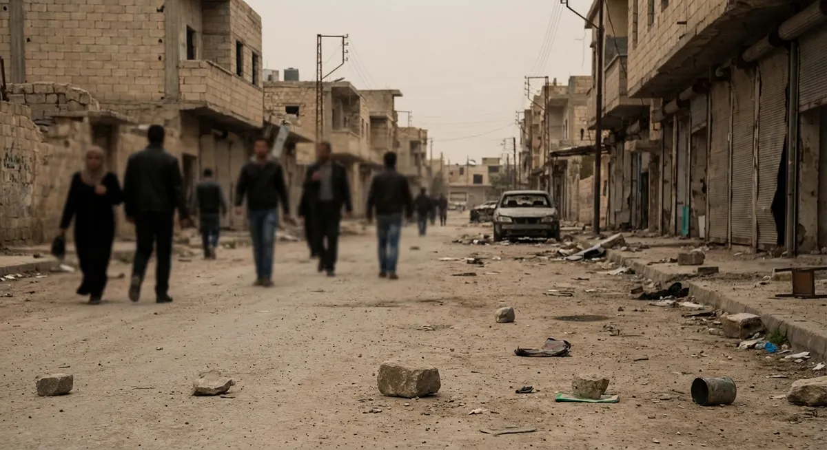 Slika je umetno generirana iz tem: palestinsko-izraelski konflikt, prekinitve ognja, spopadi, nasilje, žrtve