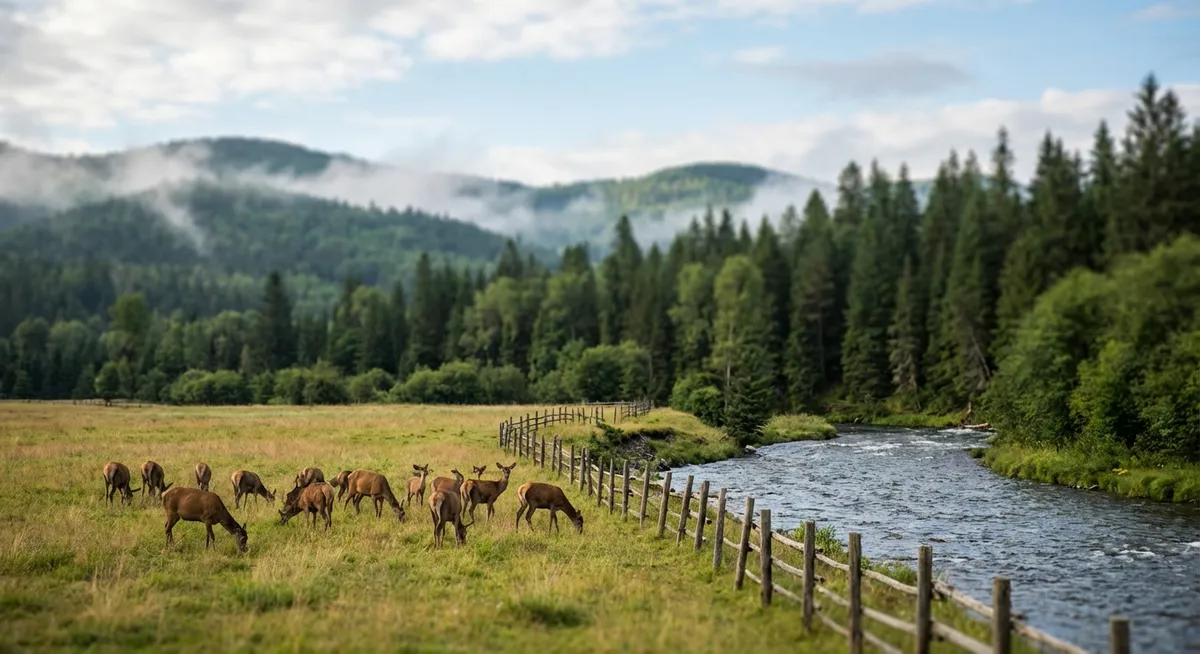 Slika je umetno generirana iz tem: okolje, živali, narava