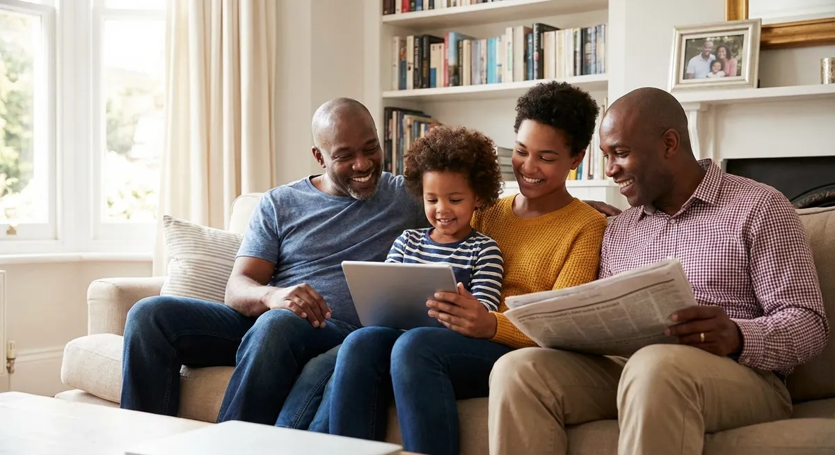 Slika je umetno generirana iz tem: družina, znane osebnosti, vzgoja, odnosi